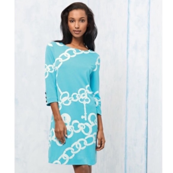 Lilly Pulitzer Jonah Ball And Chain Shift Dress In Shorely Blue - Picture 3 of 9